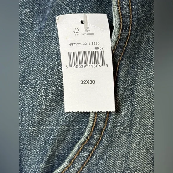 NWT Gap Men's Blue Relaxed 32x30 Measures 32x28.5 Wide Leg Medium Wash - Picture 10 of 11